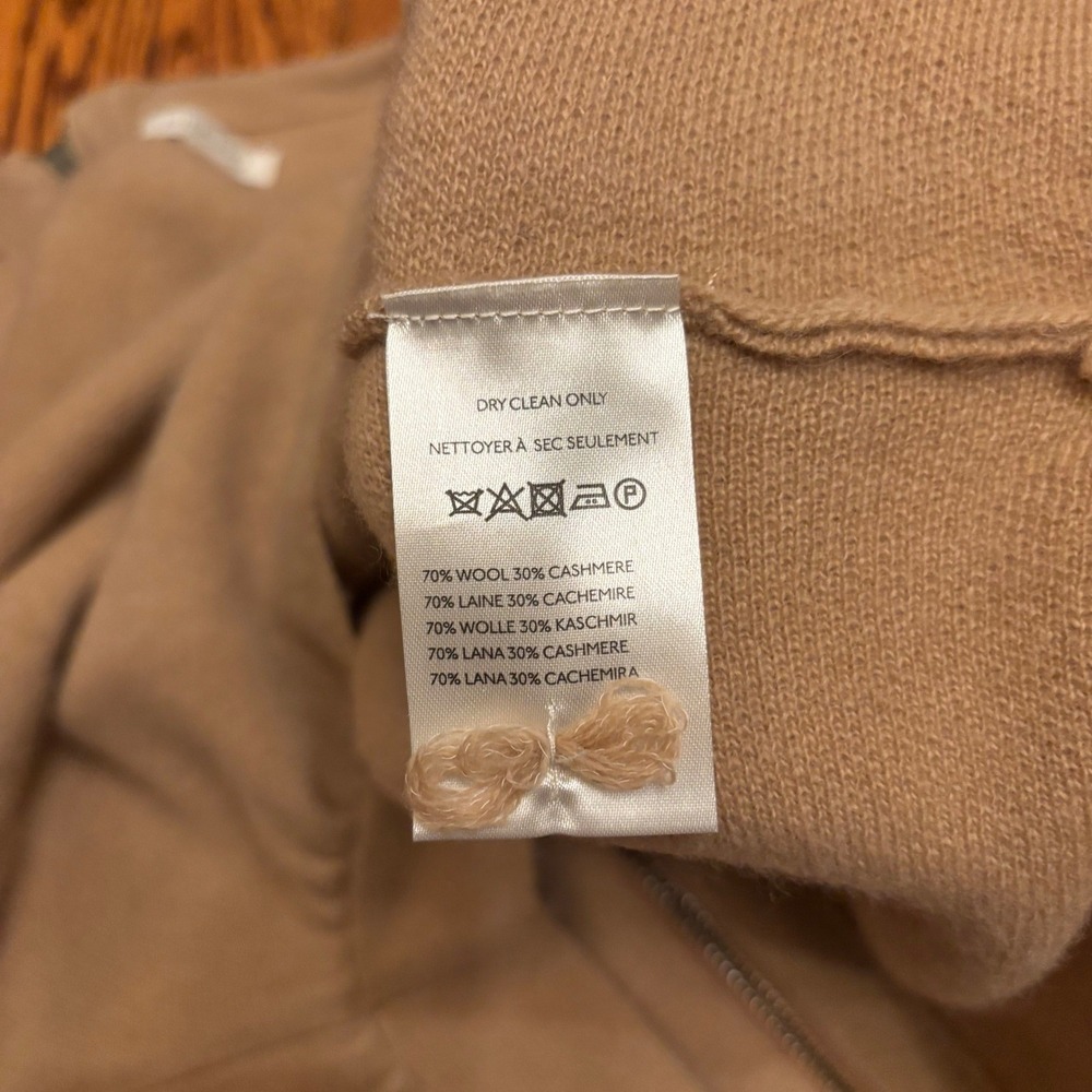 Pilcro Wool Cashmere Blend Sleeveless Knit Top Camel Tan Full Zip Back Small - Picture 4 of 6